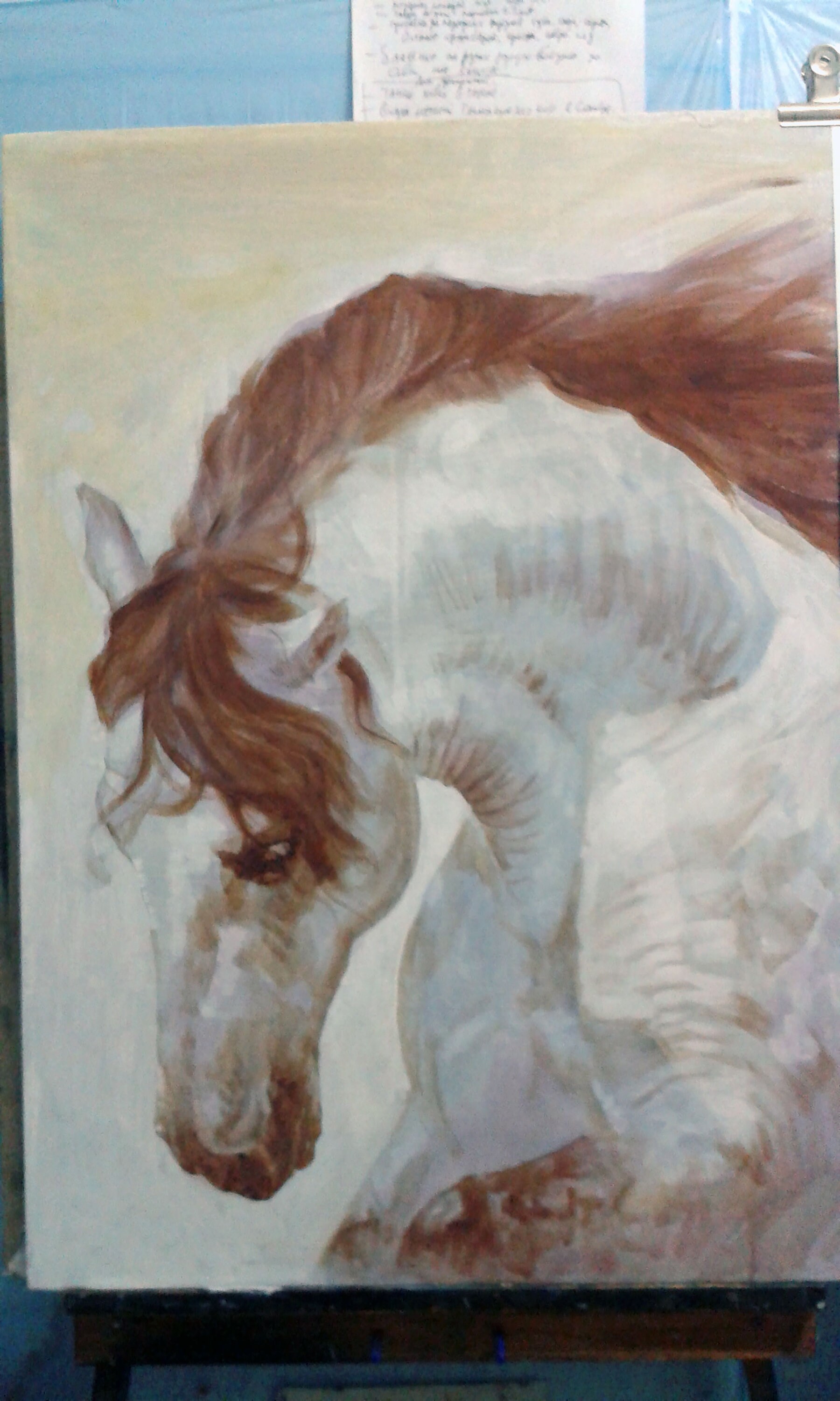 Wild White Horse Painting Original Art Commission Animal Horse Etsy