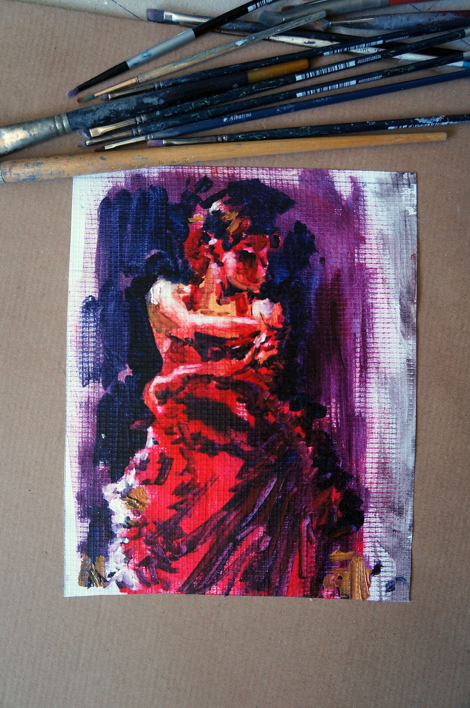 スペインの女性ダンサーの絵画 オリジナルアート フラメンコ スペインの女性ダンサーの絵画 オリジナルアート フラメンコ