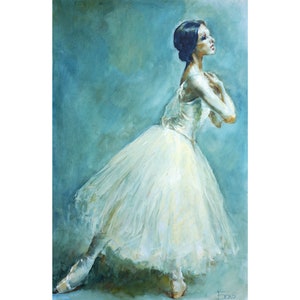 抽象的なバレリーナの油絵オリジナルの青いバレリーナの壁アート 抽象的なバレリーナの油絵オリジナルの青いバレリーナの壁アート