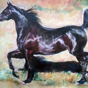 Horse Painting Original Art Classical Artwork Large Oil on Canvas 23 by 29&#39;&#39; by ArtBolot