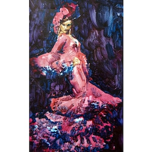 Spanische Tänzerin Gemälde Originale Kunst Französische Arbeit Italienische Tänzerin Flamenco Frauen Gemälde Öl auf Leinwand von ArtBolot