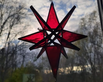 Moravian Star Suncatcher, Stained Glass Christmas Ornament