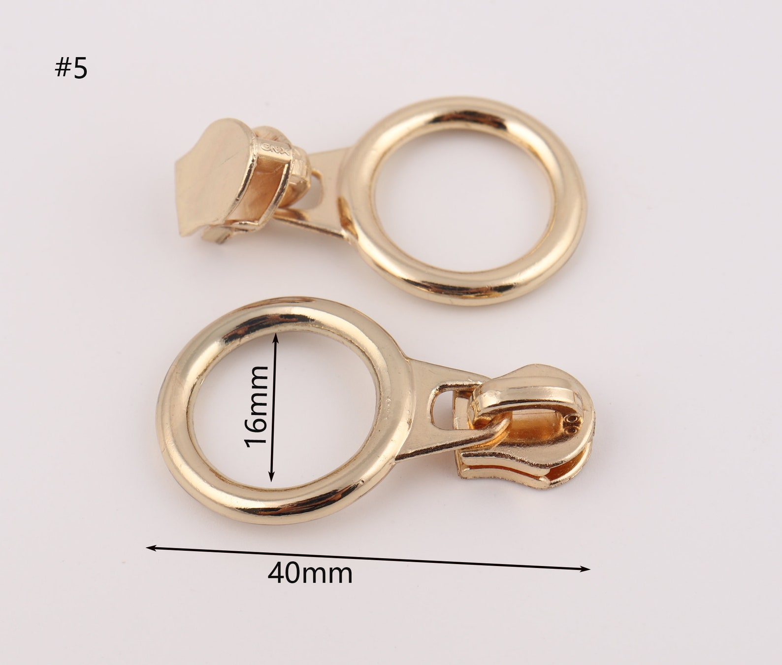 5 Light Gold Zipper Heads Puller Zipper Pulls Metal Zipper Etsy