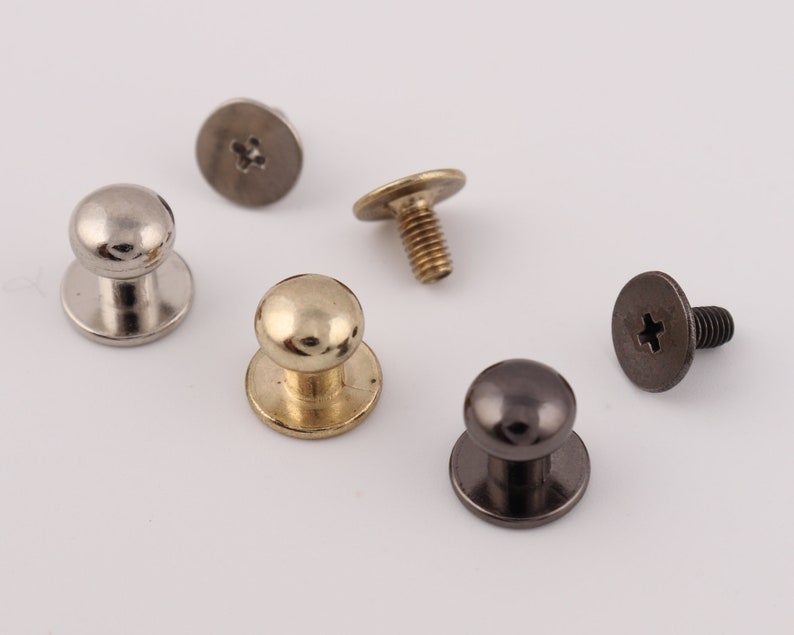 7mm Outer Round Head Screws Rivets,Screw Stud Button,Screw Back Rivet For Leather Craft Belt