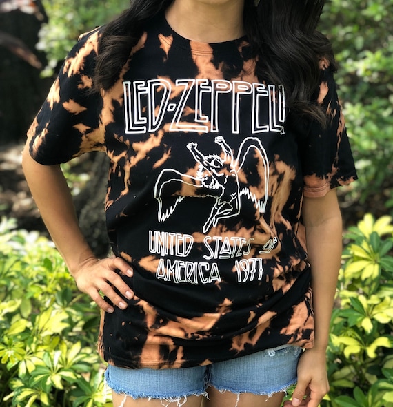 Rock Band Tee Band Shirt Bleach Tie Dye Bleached Shirt - Etsy