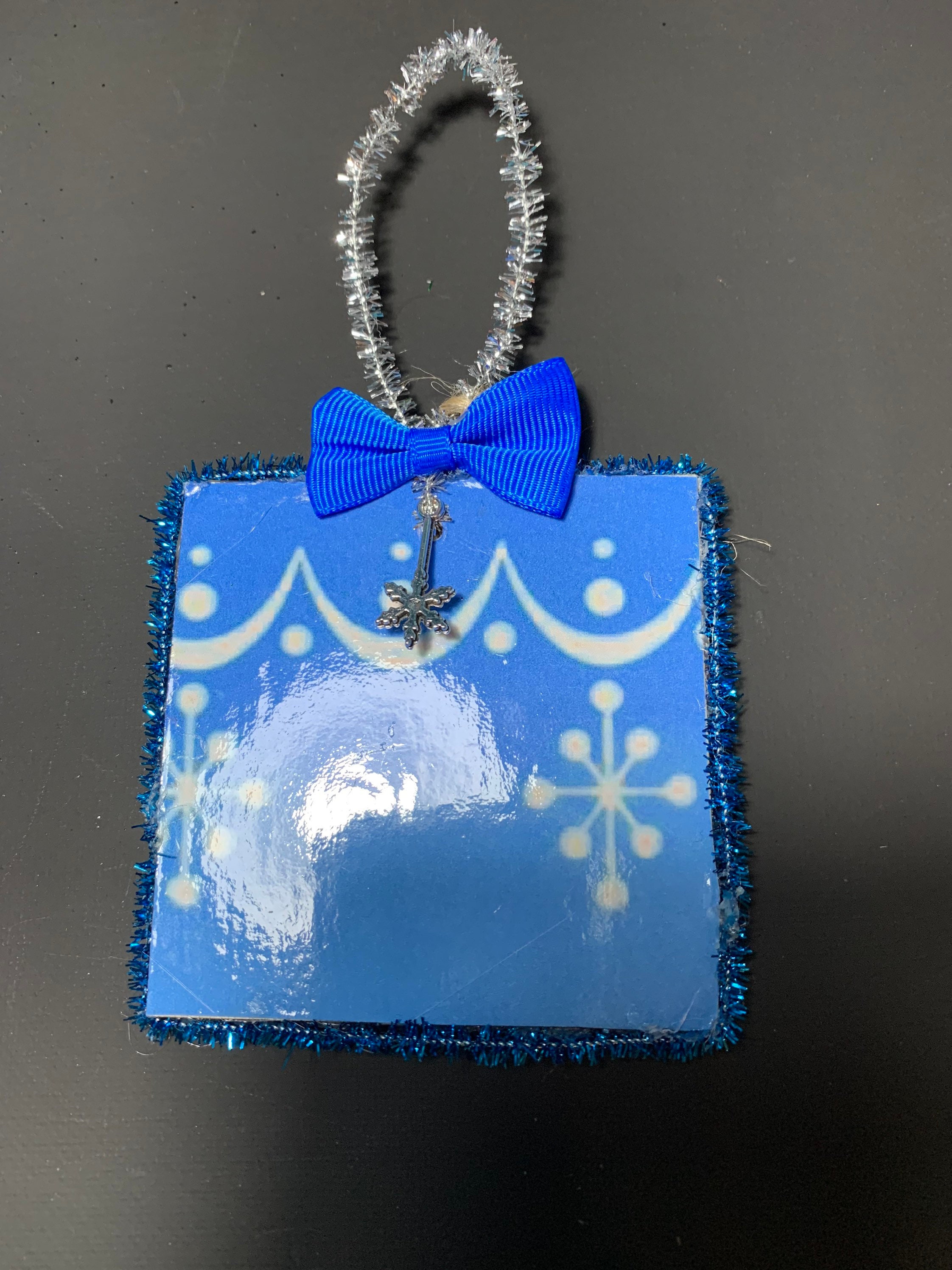 Pyrex Christmas Decoration. Square Blue Snowflake or Turquoise Etsy UK