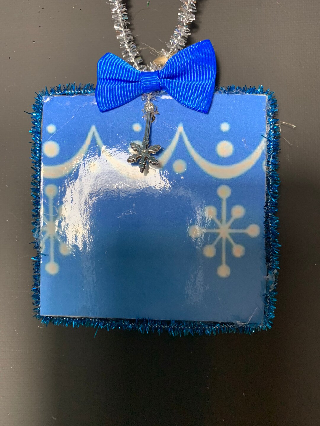 Pyrex Christmas Decoration. Square Blue Snowflake or Turquoise Etsy UK