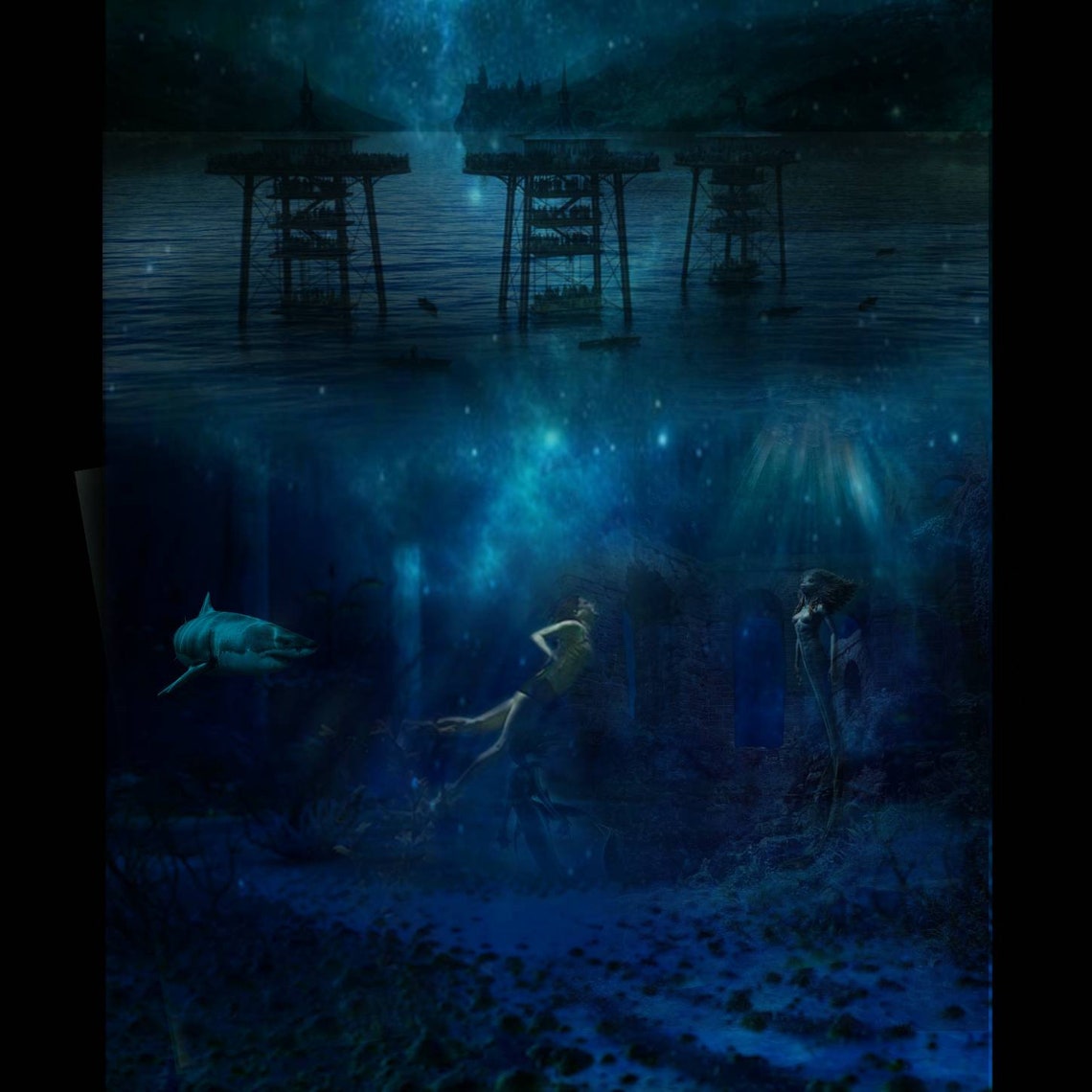 Underwater secret harry potter art print. Wall decor mix Etsy