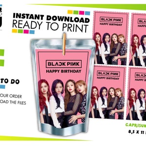 Blackpink Capri sun Labels, Digital Download Blackpink Lisa Rose Jennie Jisoo Capri Sun Label, K-pop Juice Label, Digital Download