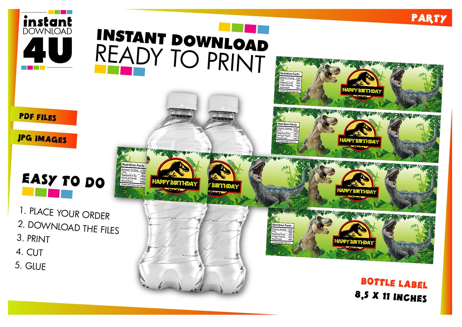 Jurassic Park Water Bottle Label Dinosaur Birthday Party Etsy jurassic-park-water-bottle-label-dinosaur-birthday-party-etsy
