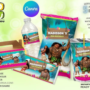 Lot de cadeaux d&#39;anniversaire pour enfants modifiables, Lot modifiable pour la fête, Lot toile modifiable