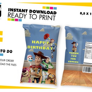 Toy Story Birthday Chip Bag Label, Toy Story chip bag, Toy Story Birthday, Toy Story printable chip bag, Digital File, Instant Download