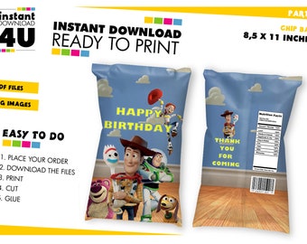 Toy Story Geburtstag Chip Beutel Etikett, Toy Story Chip Tasche, Toy Story Geburtstag, Toy Story druckbare Chip Tasche, digitale Datei, Instant Download