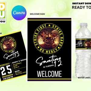 Cobra Kai Birthday Party Bundle Editable, Cobra Kai editable, Cobra Kai Editable Party Decorations