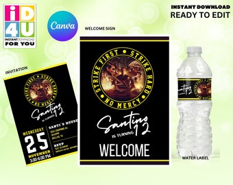 Cobra Kai Birthday Party Bundle Editable, Cobra Kai editable, Cobra Kai Editable Party Decorations