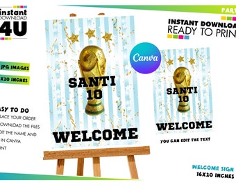 Argentina Poster Editable: Football editable decoration for kids