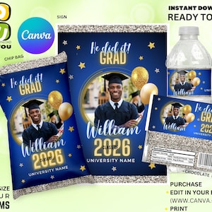 Graduation Class of 2026 Editable Bundle with Picture