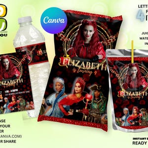 Rise of Red Geburtstagspartydekoration Bundle bearbeitbar, Party Favors bearbeitbar Bundle