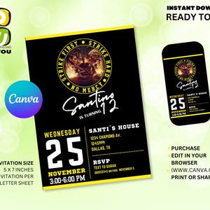 Birthday Party Invitation Editable, Party Editable Invite, Editable Canva Invitation
