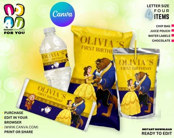 Paquete editable para fiesta de cumpleaños de niños, paquete editable para fiesta, paquete editable de Canva