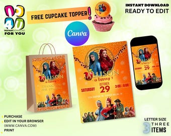 Paquete de obsequios para fiestas de cumpleaños editables, adorno para cupcakes editable gratis