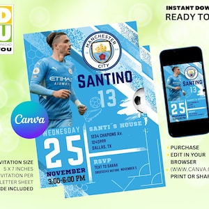 Birthday Party Invitation Editable, City editable Invitation, Editable Canva Invitation