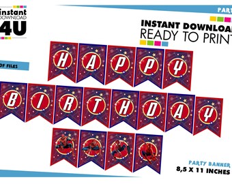 Spiderman Birthday Banner, Spiderman party banner, Spider man party decorations, Spiderman printables, Spiderman supplies