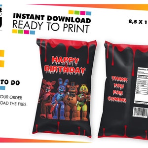 5x Five Nights At Freddy's Lolly Loot Bag Box. Party Supplies Banner FNAF  Cake