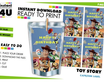 Etichetta Capri Sun di compleanno di Toy Story, etichette per sacchetti di succo di Toy Story, compleanno di Toy Story, FILE DIGITALE, stampabile, download immediato
