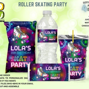 Roller Skating Birthday Party Favors Pack, Roller Custom Party Favors Decoration Pack