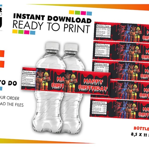 Water Bottles Five Nights at Freddys Etsy