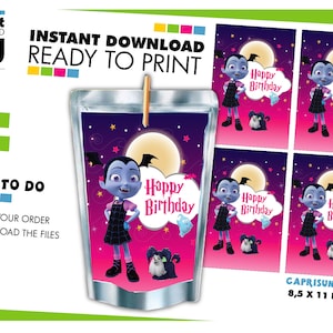 Vampirina Juice Labels instant download, Vampirina Party Juice Pouch Labels, Capri Sun Labels, Vampirina Birthday, Vampirina