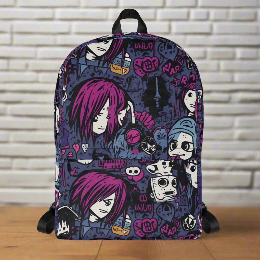 Emo Drawstring Bag Emo Doodles | Ergonomic Backpack - Etsy