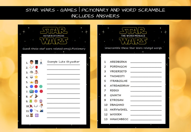 9 in 1 Star Wars 30 Prefilled Bingo Cards Games Thank - Etsy