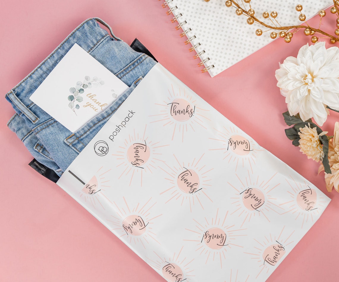 Shipping Bags for Clothing Poly Mailers Thank You PoshPack Etsy