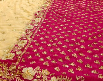 Vintage Sitara Work Saree | Hand-Embroidered Sequins on Net & Silk