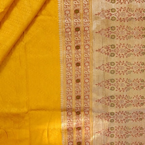 Vintage Brocade Silk Saree | Antique Indian Sari for Textile Art & Upcycling | Collectible Fabric