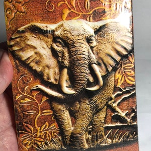 Elephant Design Journal Notebook Spell Book Dream Book - Hard Backed With Raised Image