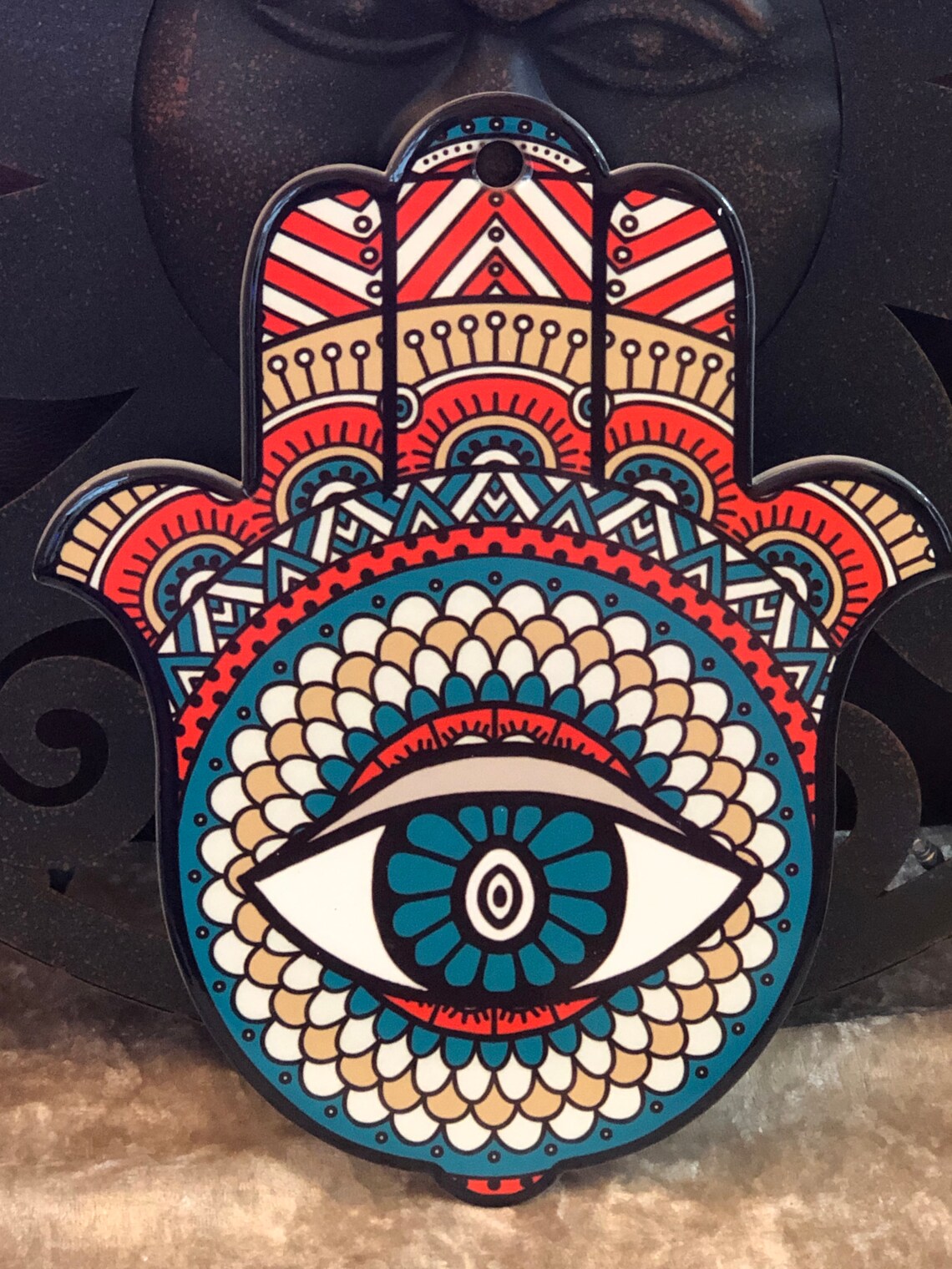 Beautiful Large Ceramic Hamsa Hand Coaster or Wall Hanging Etsy