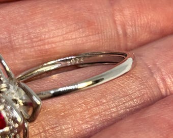 ピンクトパーズ宝石フラワーデザインスピナーリング - 925スターリング