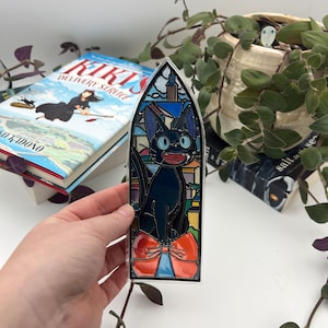 Stained Glass Window Jiji bookmark – Fantasy And Adventure Time Studio Ghibli Inspired Bookmark, Kiki's Delivery Service