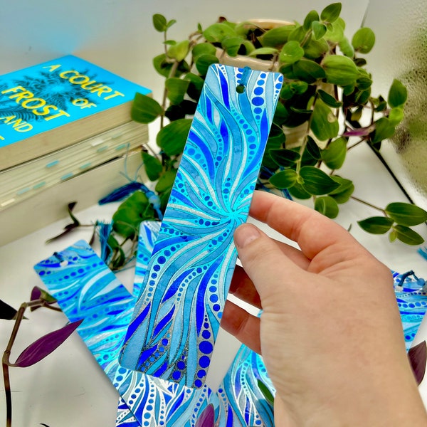 Handmade Holographic Bookmark - Unique Handpainted Design