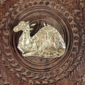 Vintage Brass Camel Trinket Tray