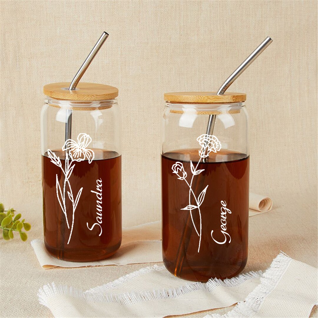 Personalized Garden Iced Coffee Mugs Custom Glasses Glasses Etsy