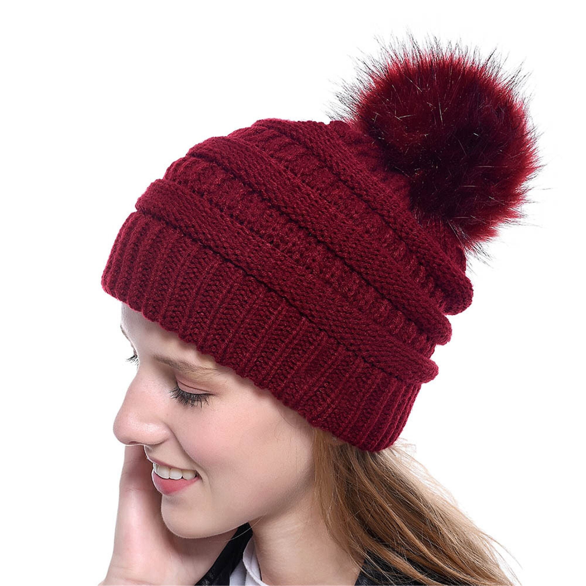 Chunky knitted bobble hat Clearance