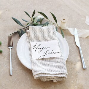 LAUREL - Minimal Wedding Place Cards Template, Elegant Modern Calligraphy Name Cards - Instant Corjl Download, 100% Editable