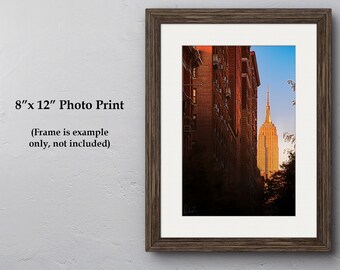 New York City Photograph, Empire State Building, NYC Photo Print, Canvas Wall Art Metallic Print