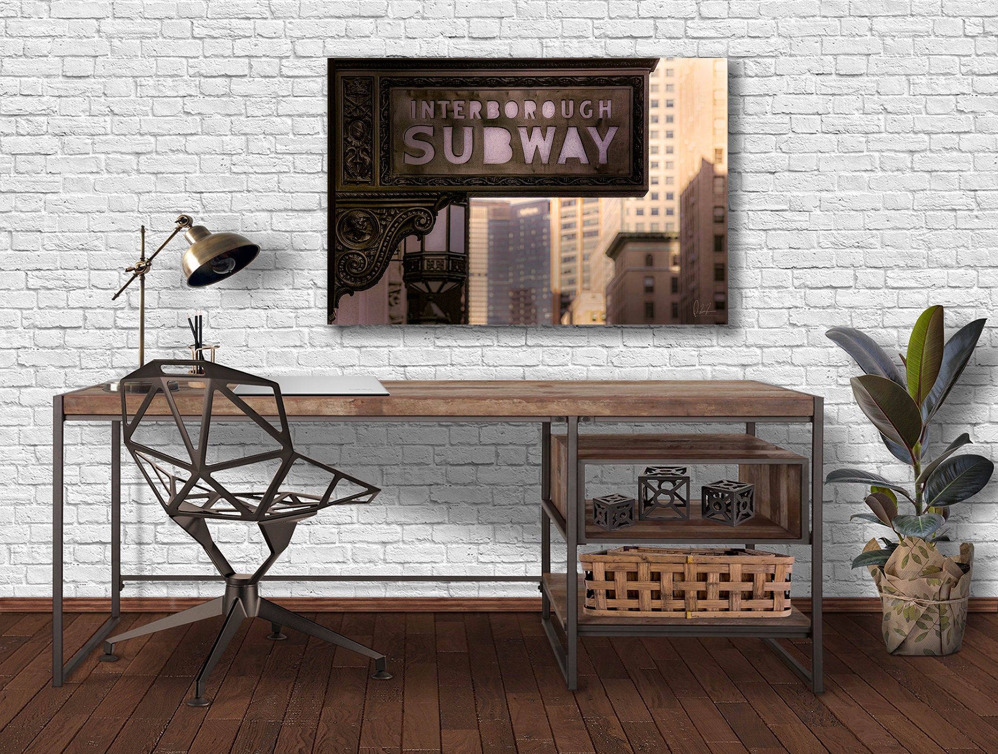 Subway Sign Art Deco Wall Print New York Life Insurance Etsy