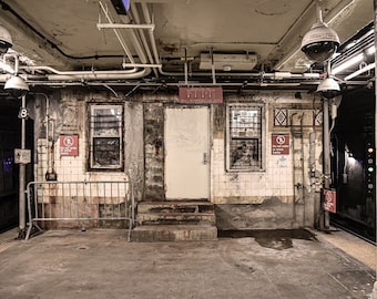 Old Manhattan Subway Train Platform, NYC Photography, New York City Photo Print Gift for Home and Office, Decor Gift for Urban Dweller