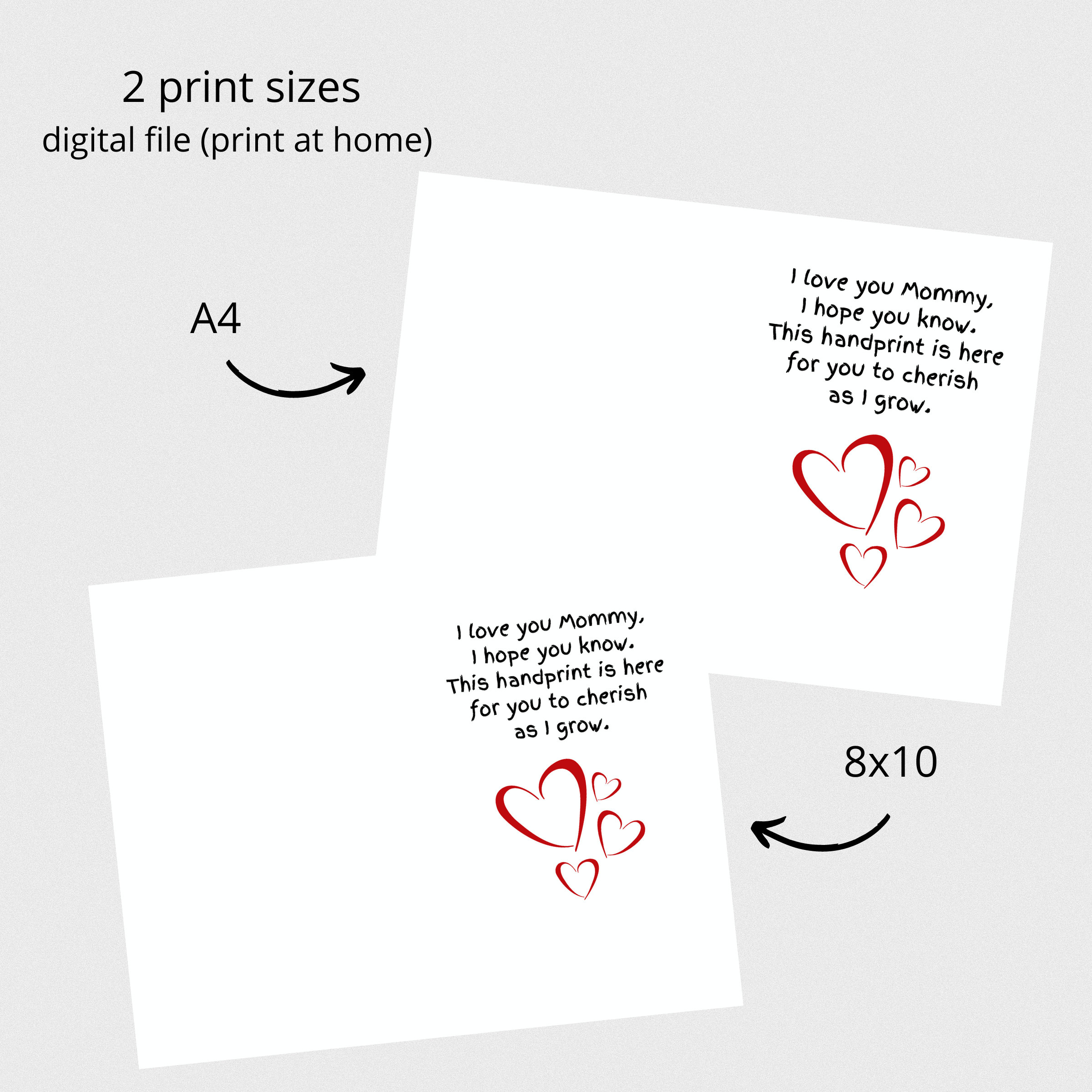 Mothers Day Handprint Poem From Child // DIY Handprint Art - Etsy